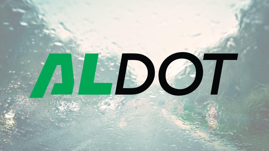 ALDOT logo on rainy window