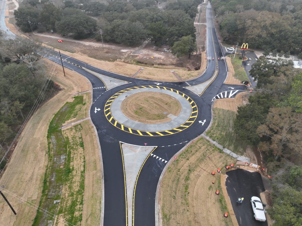 Aerial view of Bayou La Batre roundabout SR188