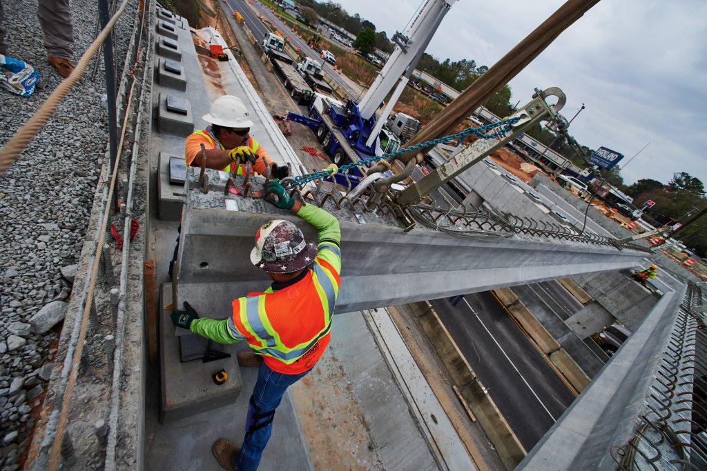Workers begin welding on the SR-5 bridge in Jasper