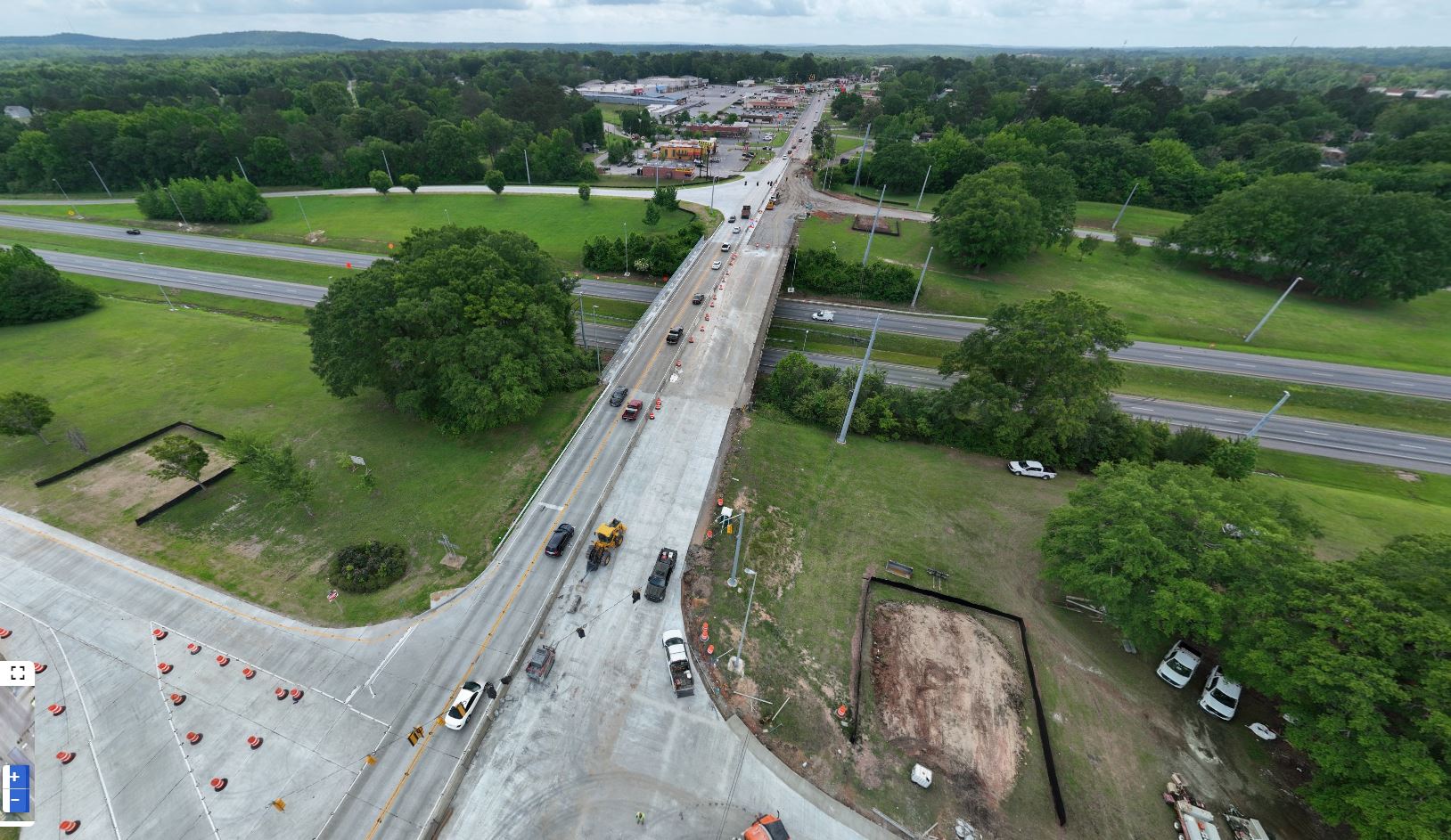 Drone footage of the work being done on US-29 over I-85