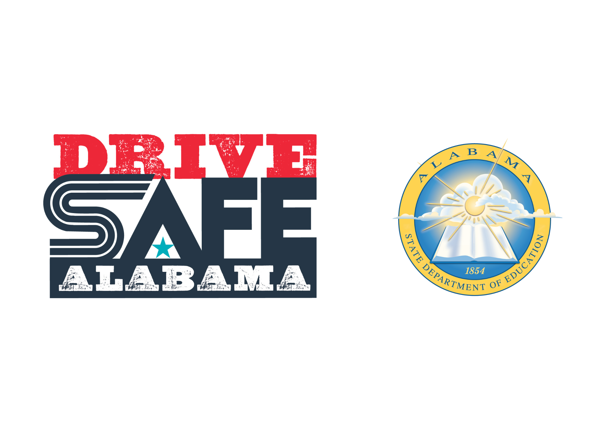 Drive Safe Alabama logo and the Alabama State Department of Education logo