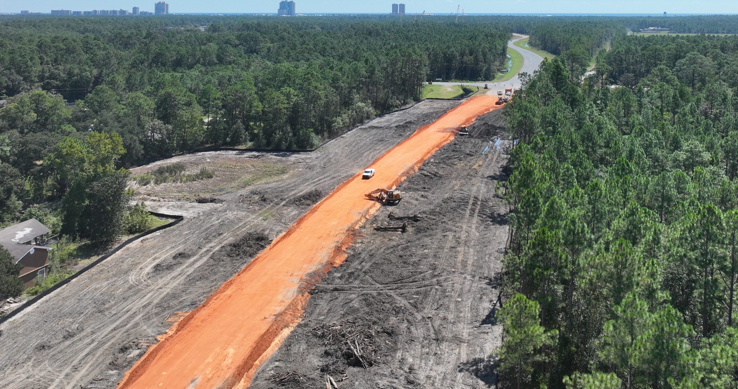 Aerial drone view of SR 161 Connector Baldwin Co.