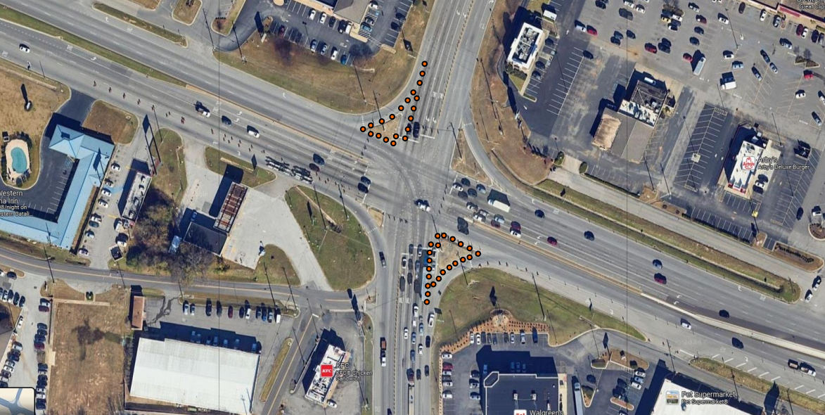 Lane closures are shown on the map at the intersection of US-82 and SR-69 in Northport.