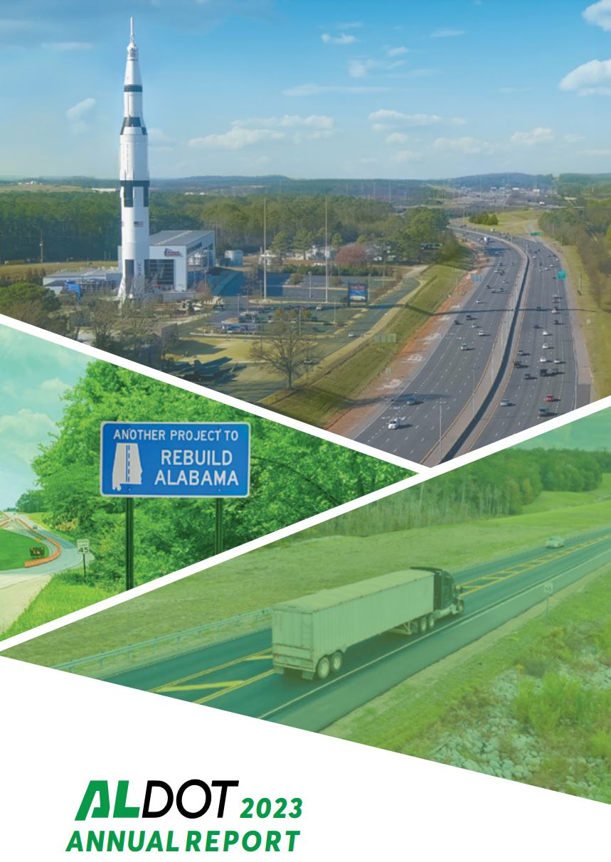 Cover of document called the annual report on ALDOT website