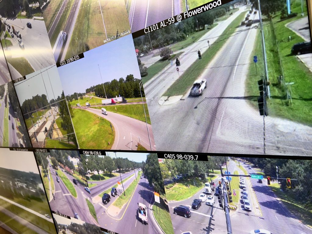 View of traffic cameras from the Southwest Region Traffic Management Center