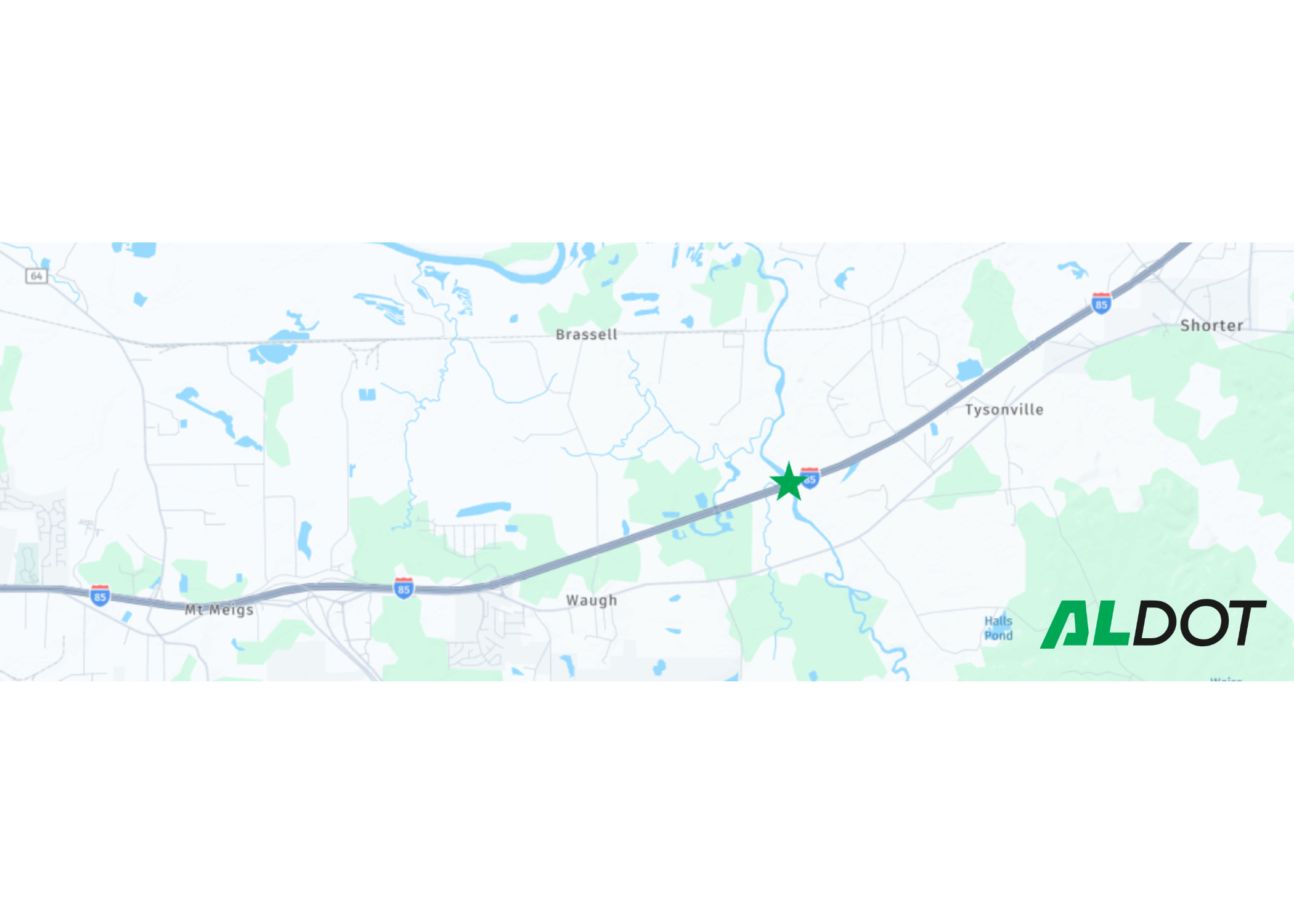 Map showing location of Line Creek in Macon County.