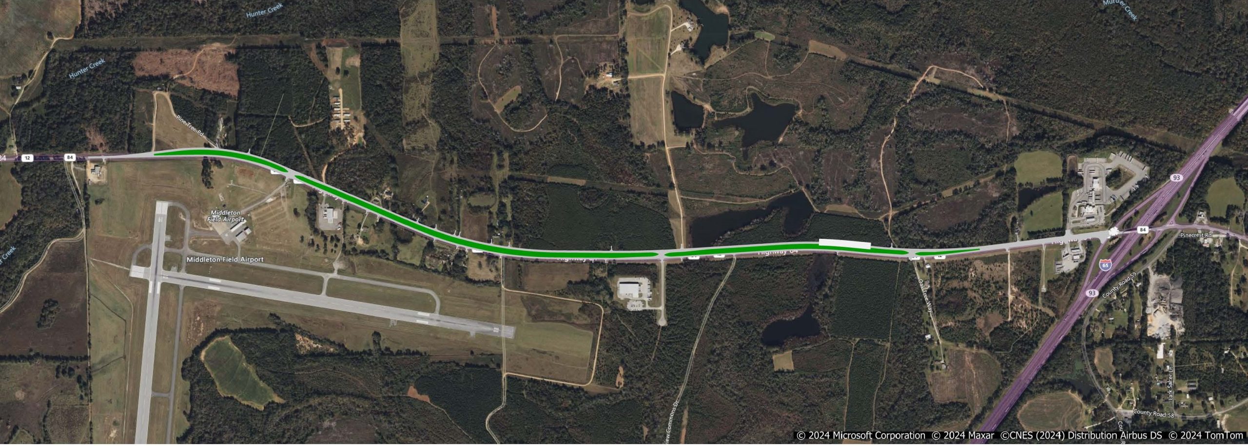 Aerial Map of US 84 Widening Project Conecuh County