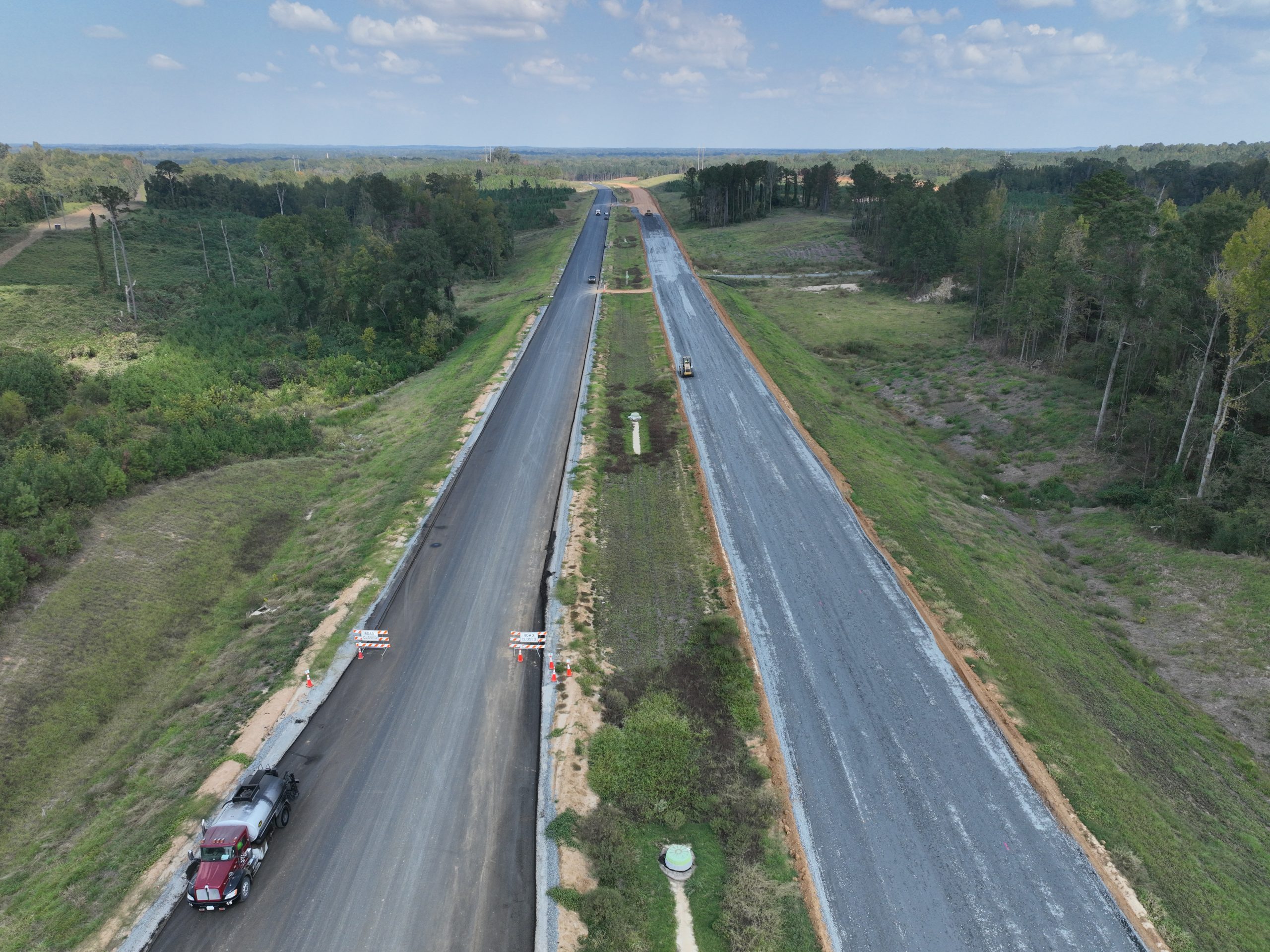 Linden Bypass South construction as of October 2024