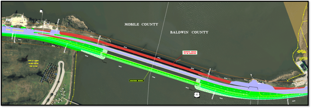 Construction legend for Tensaw River Bridge replacement