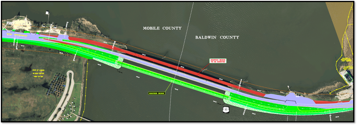 Construction legend for Tensaw River Bridge replacement