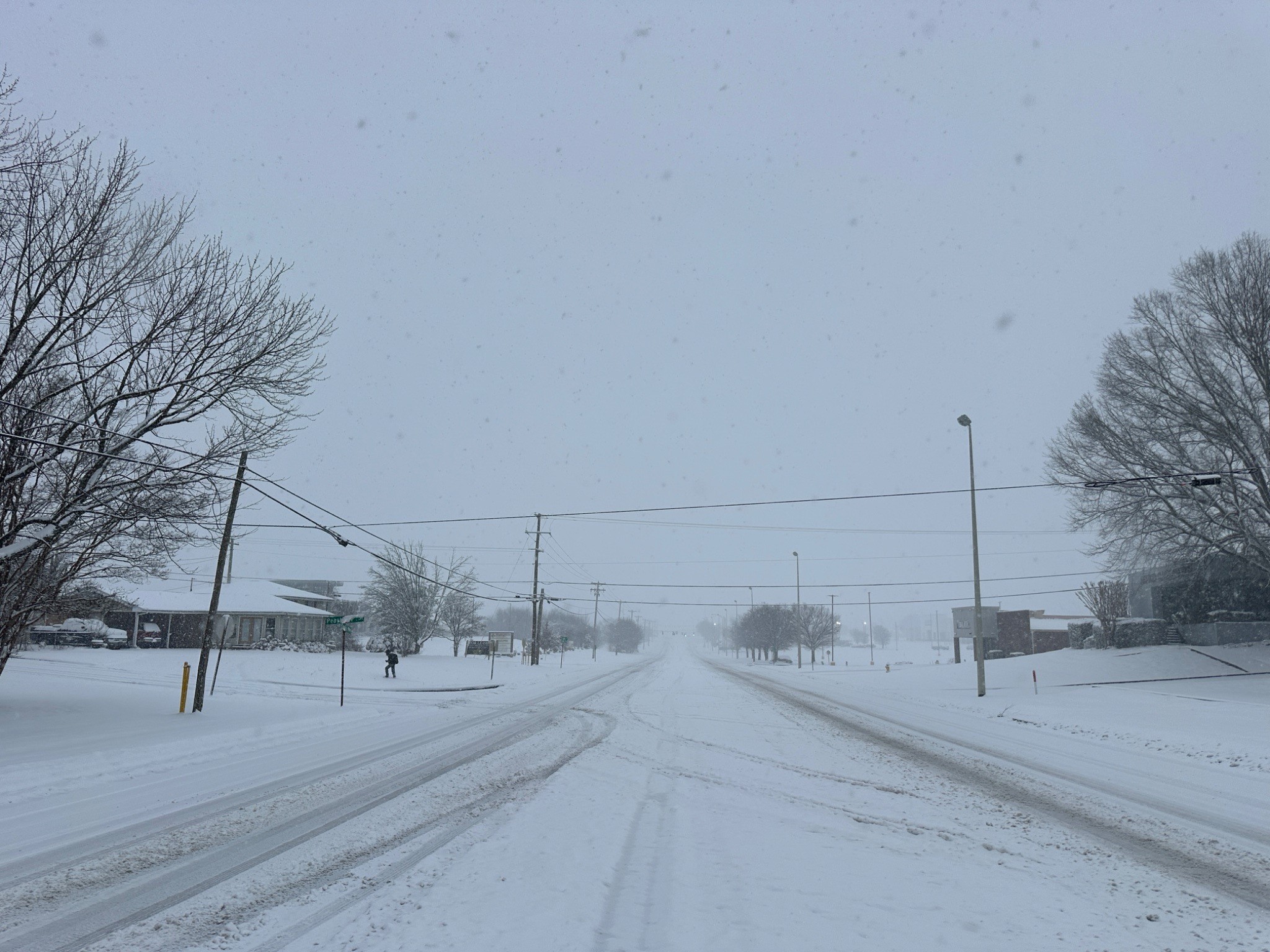 snow on a roadway