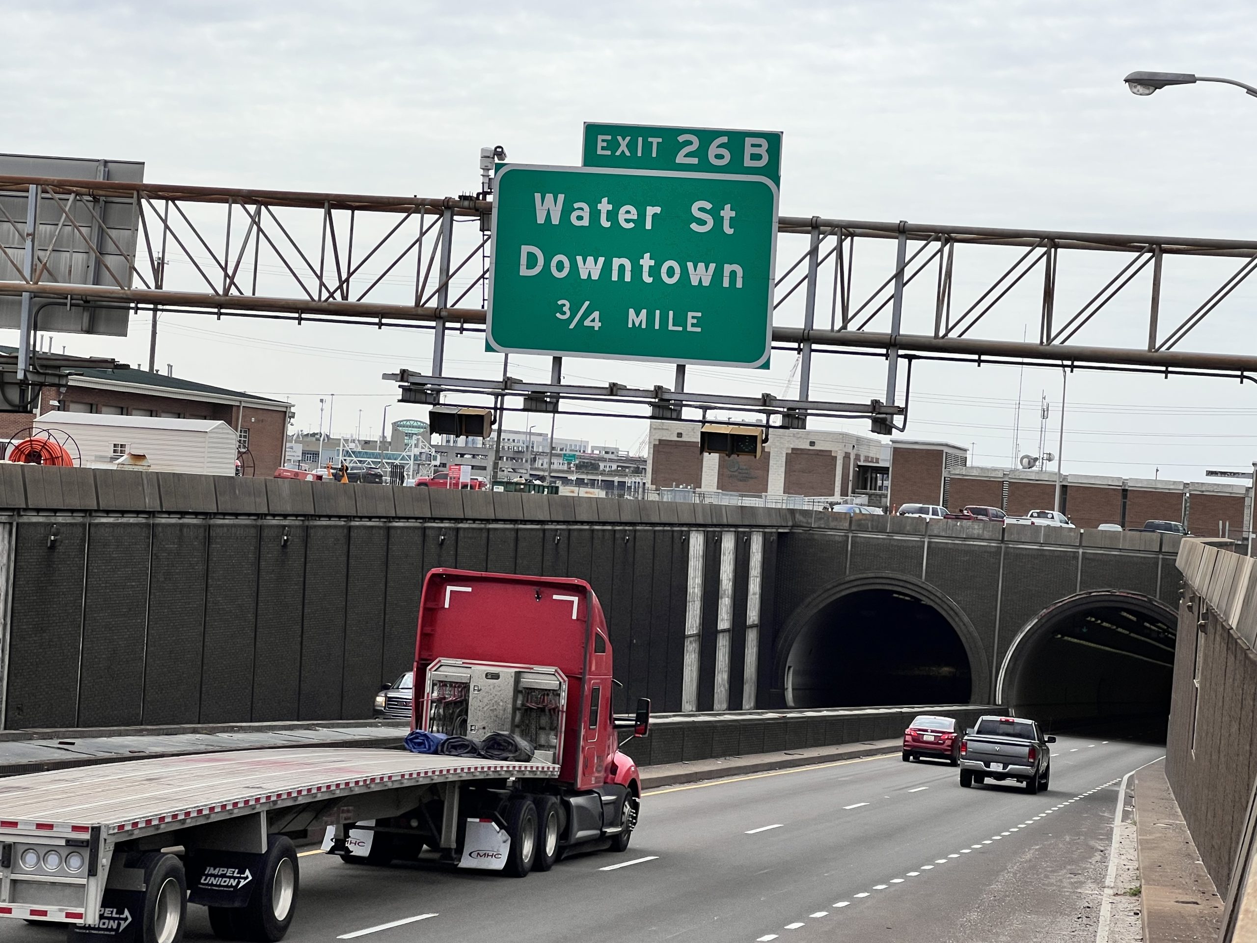 Westbound entrance Wallace Tunnel I-10 Mobile