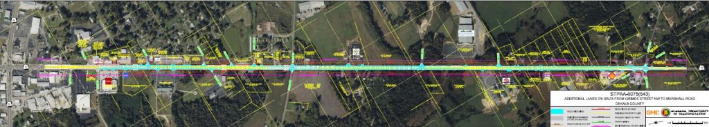 A map of the proposed project