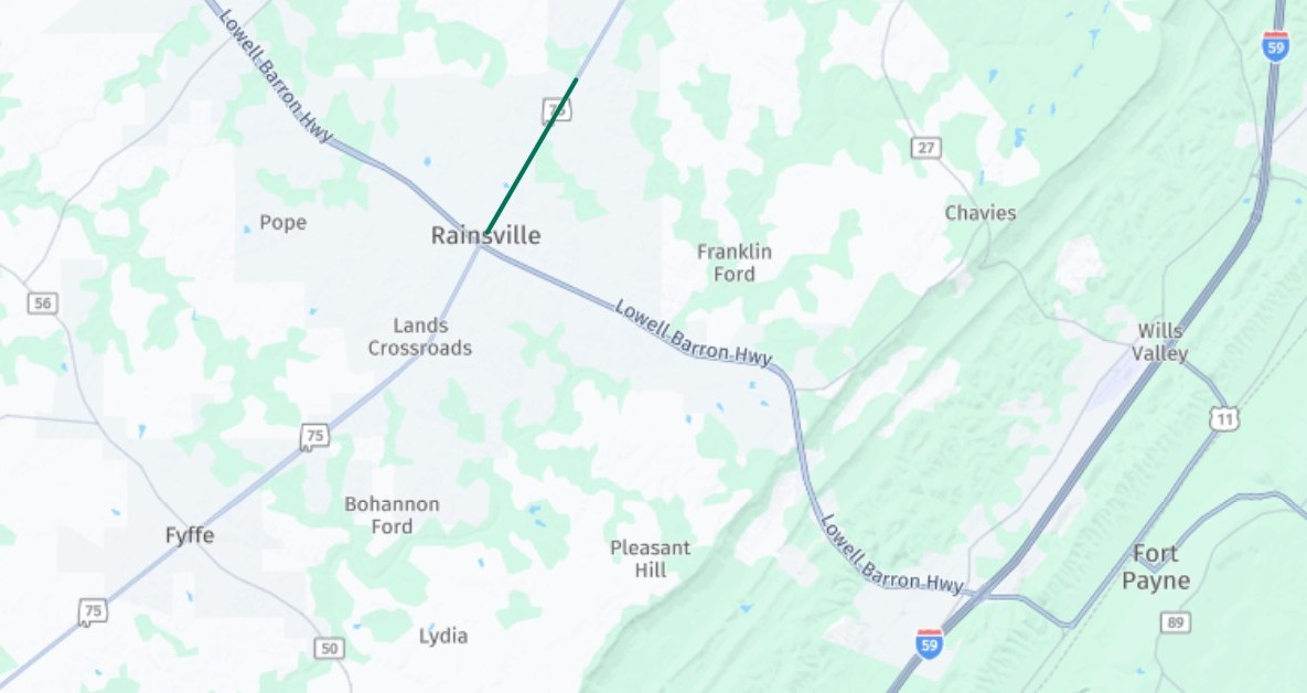 A map with the proposed project limits highlighted