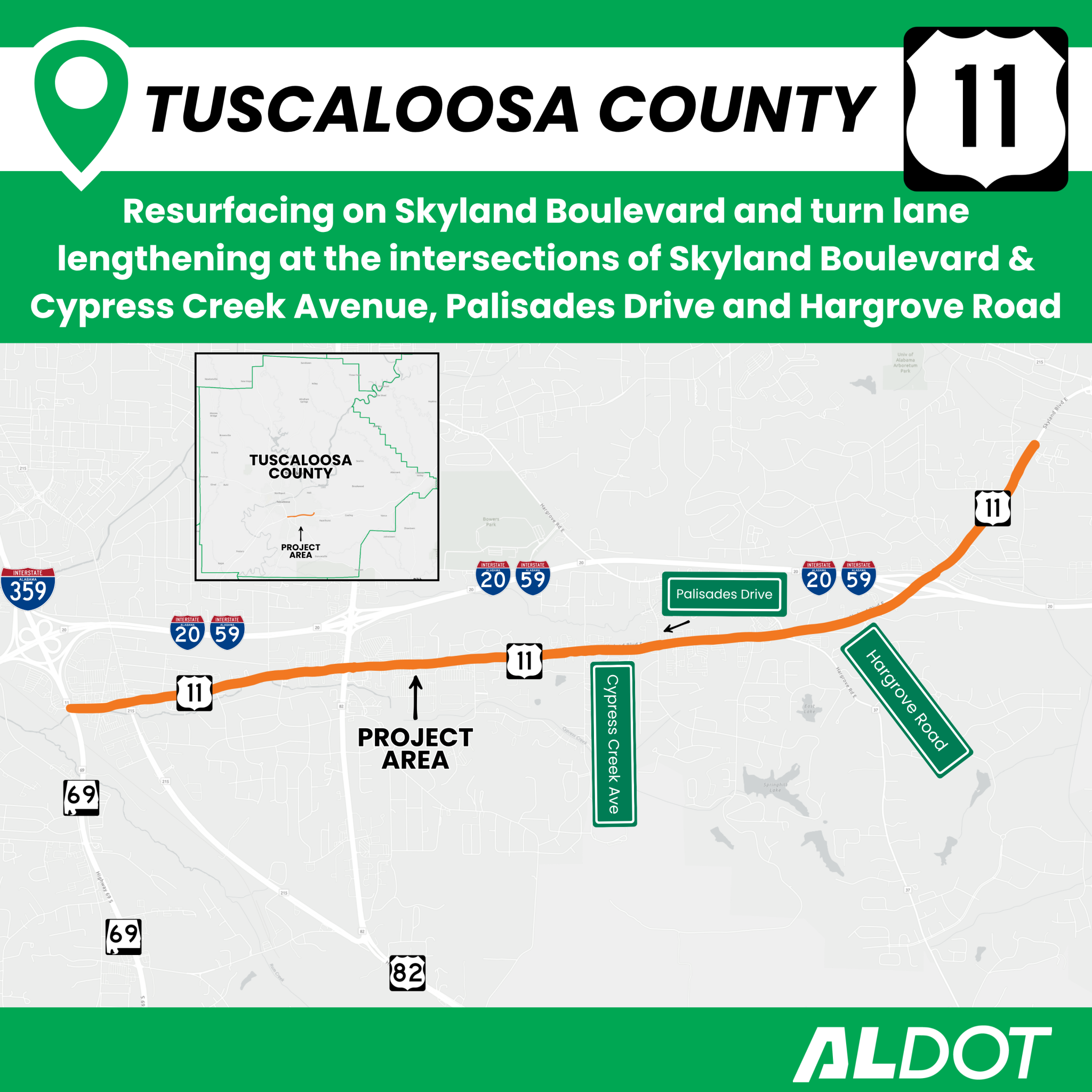 ALDOT to resurface portion of Skyland Boulevard in Tuscaloosa County ...