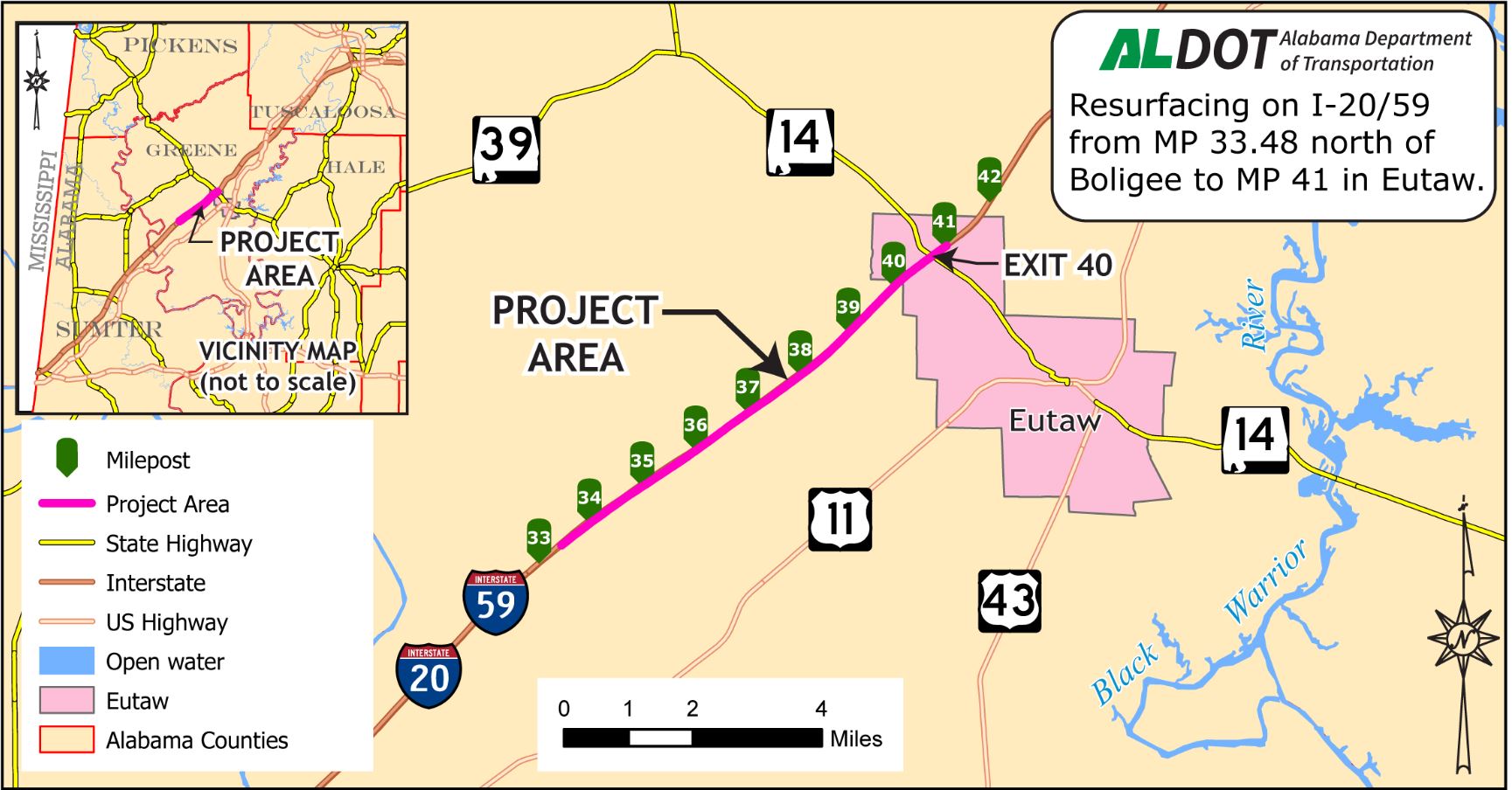 I 20/59 resurfacing map in Greene County