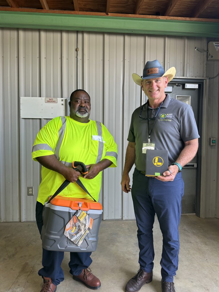 Reuben Fairley (right) and Maple Hunt (left) were the two Motor Grader winners in the state ROADeo held in Montgomery.