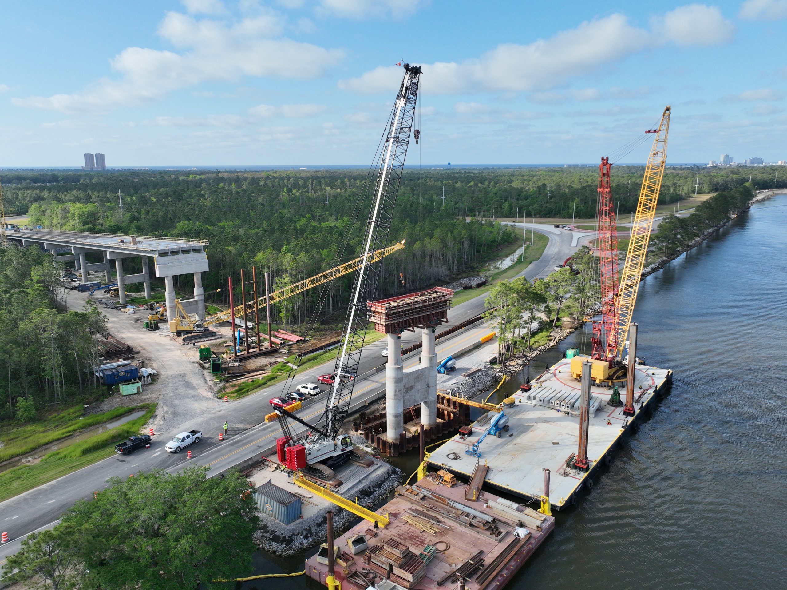 SR 180 Canal Road at Waterway Bridge construction.