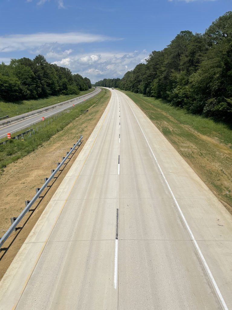 A new concrete roadway