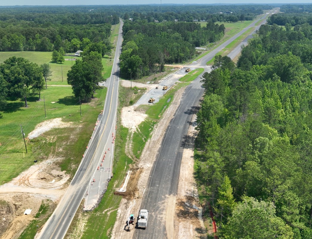Aerial view South Linden Bypass under construction