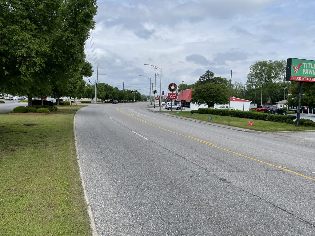 A road with curb and gutter