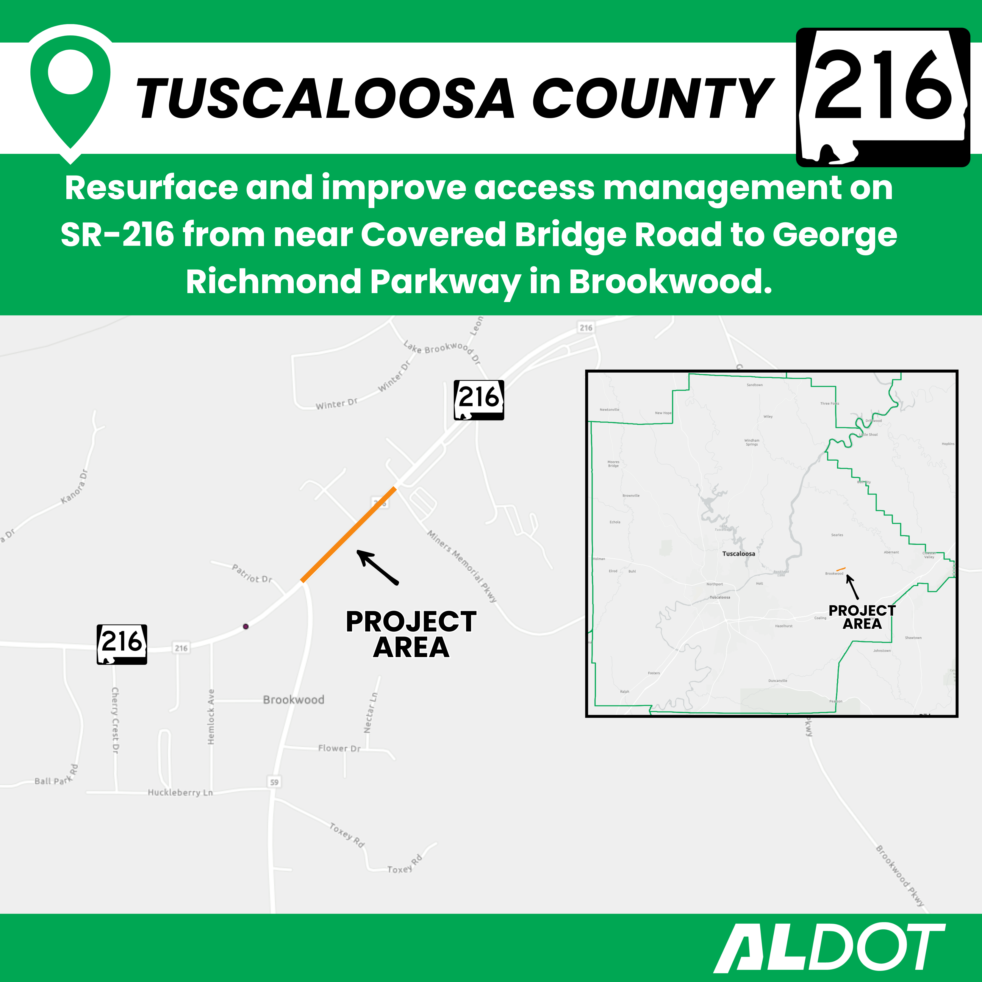 SR-216 Resurfacing and Access Management Map