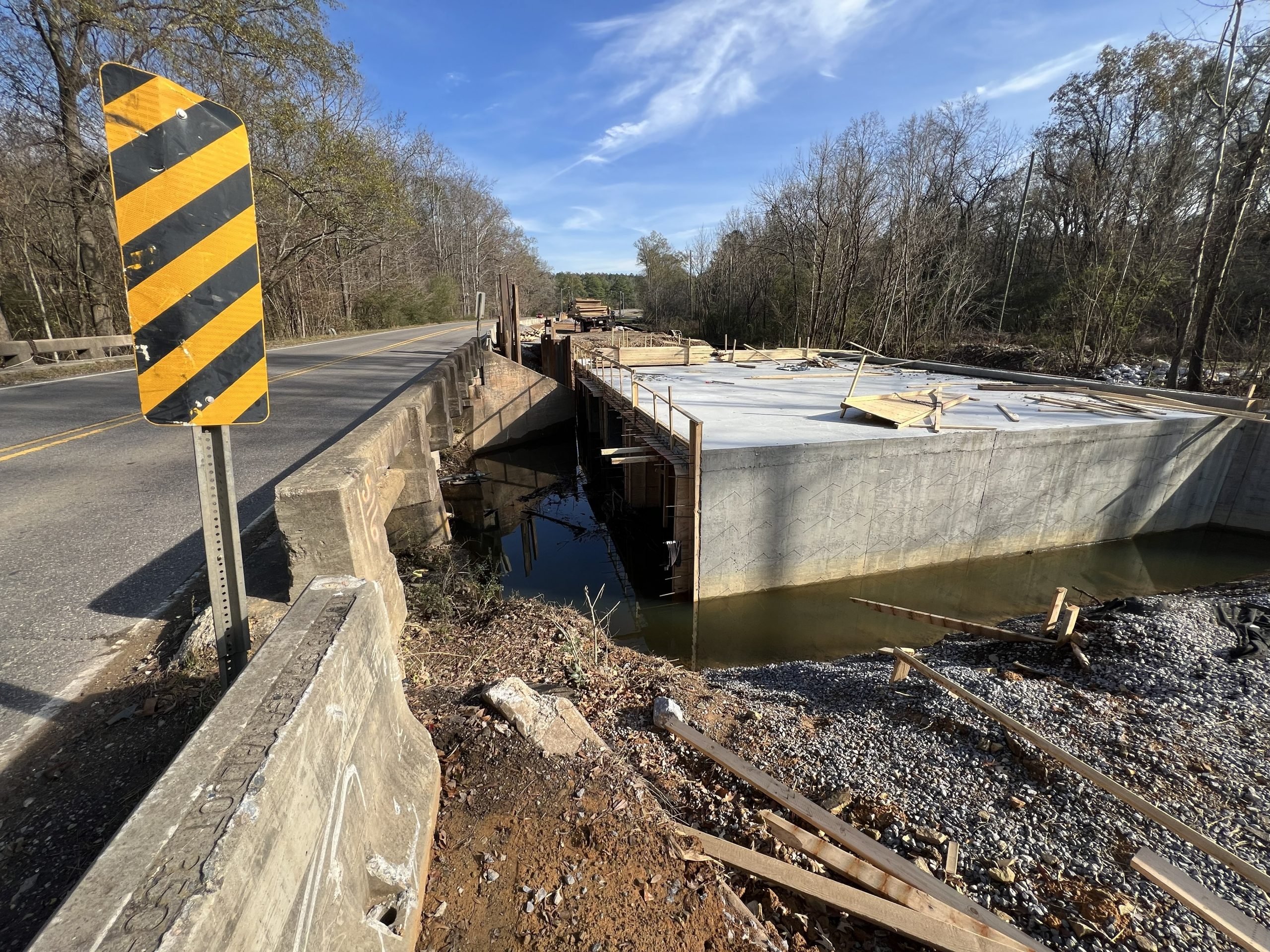 Work to replace the SR-150 bridge over Little Shades Creek is underway.