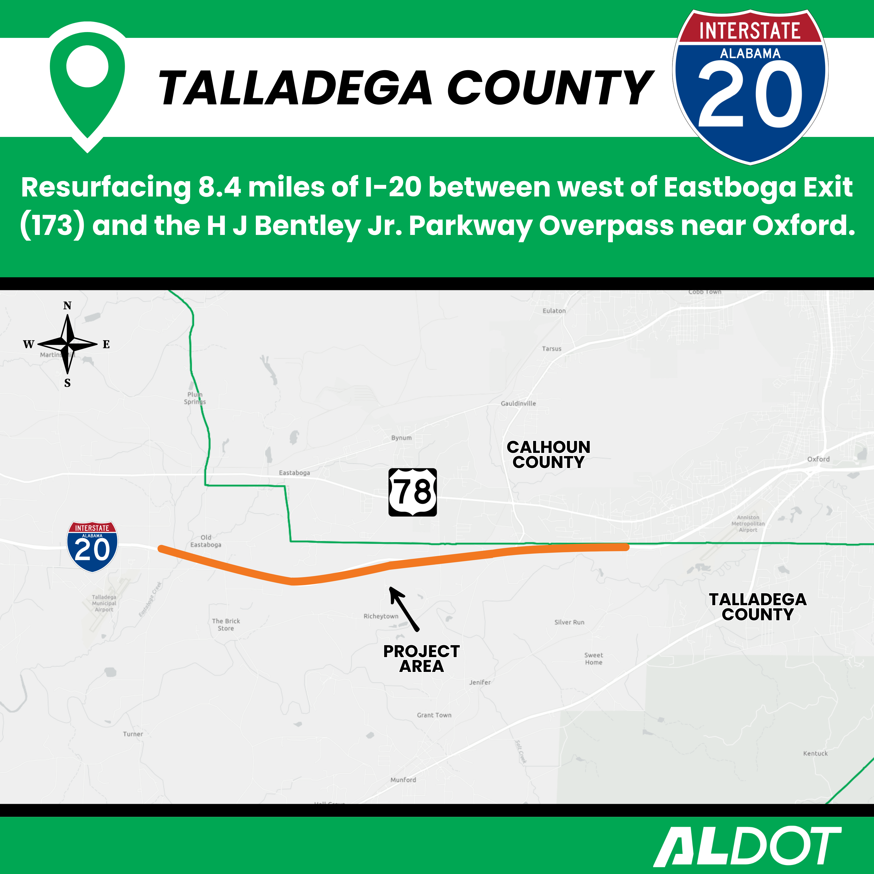 I-20 resurfacing between Talladega and Oxford