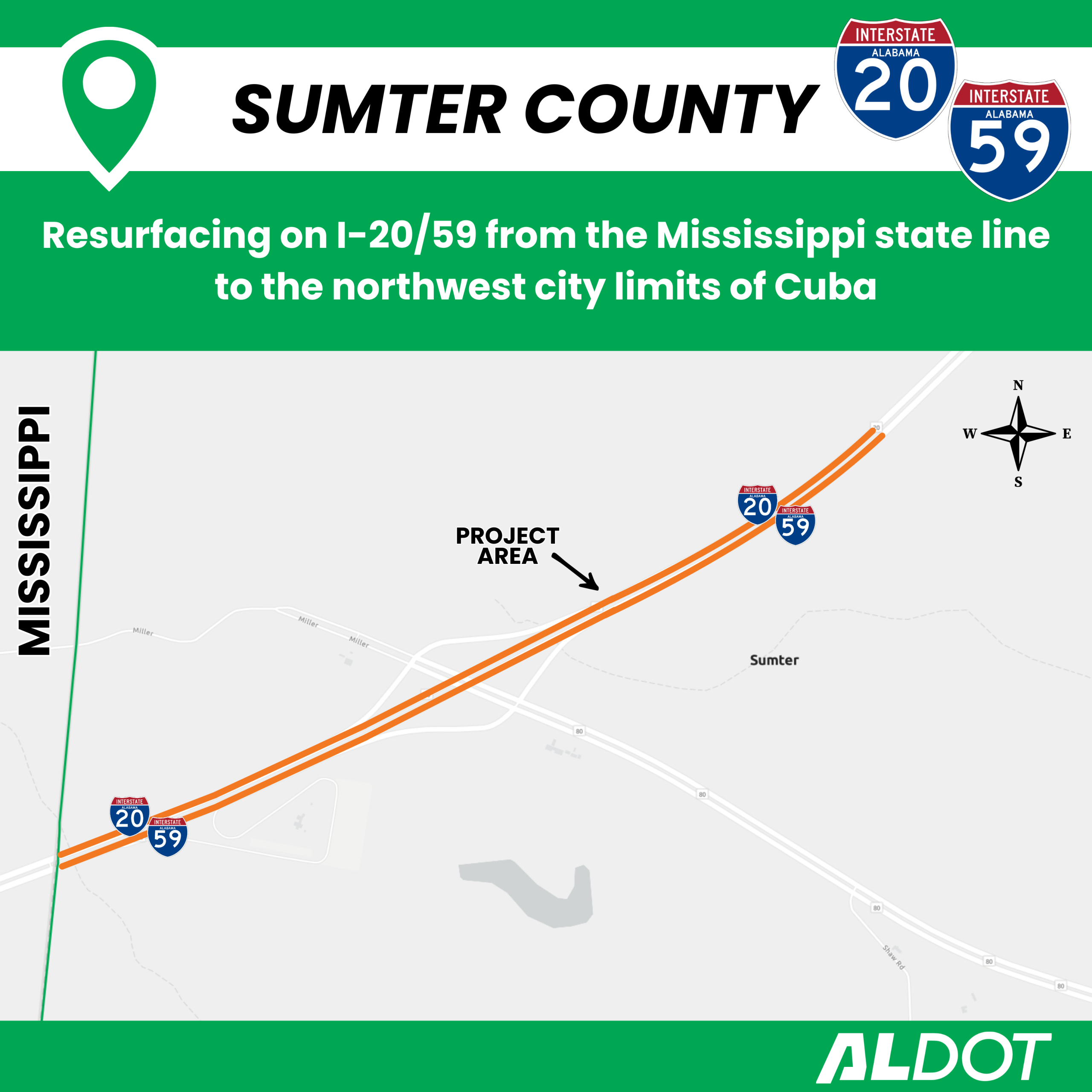 Sumter County resurfacing map