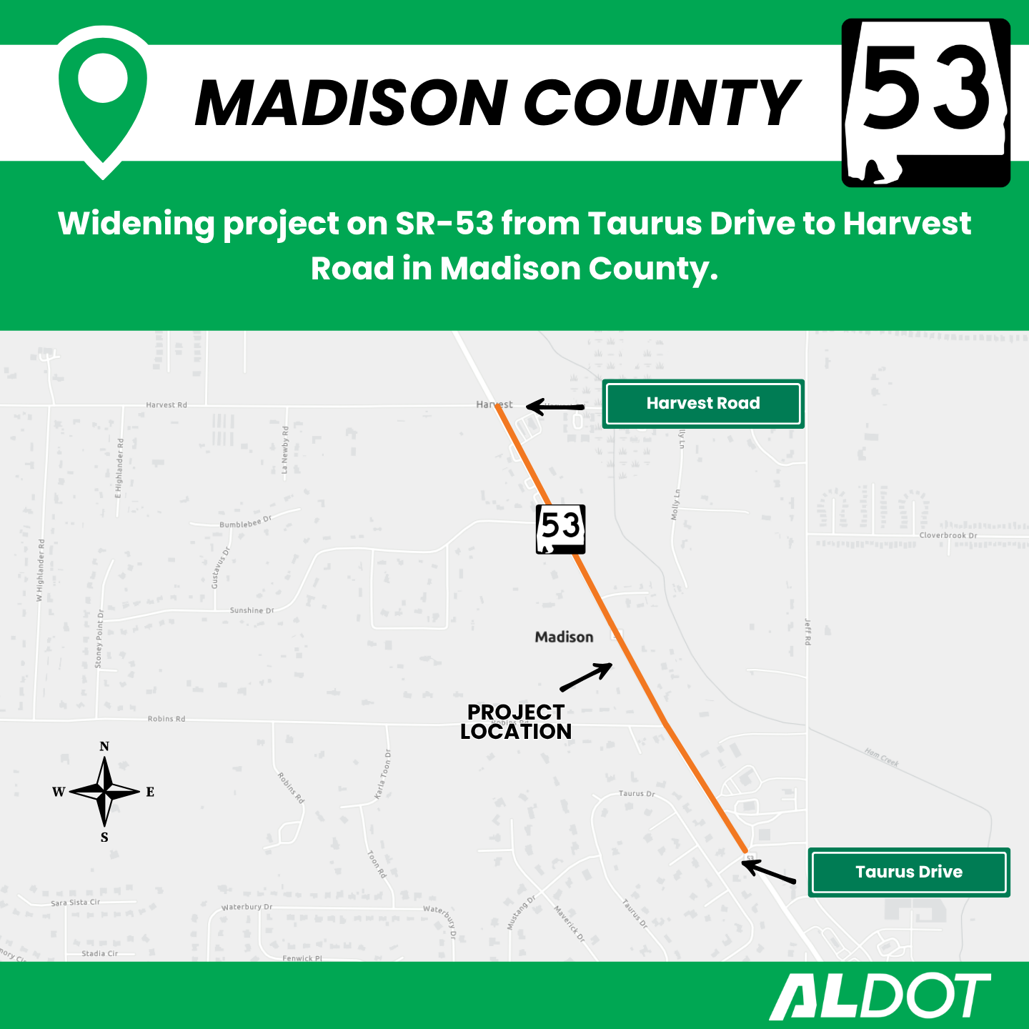 A map showing the project area.