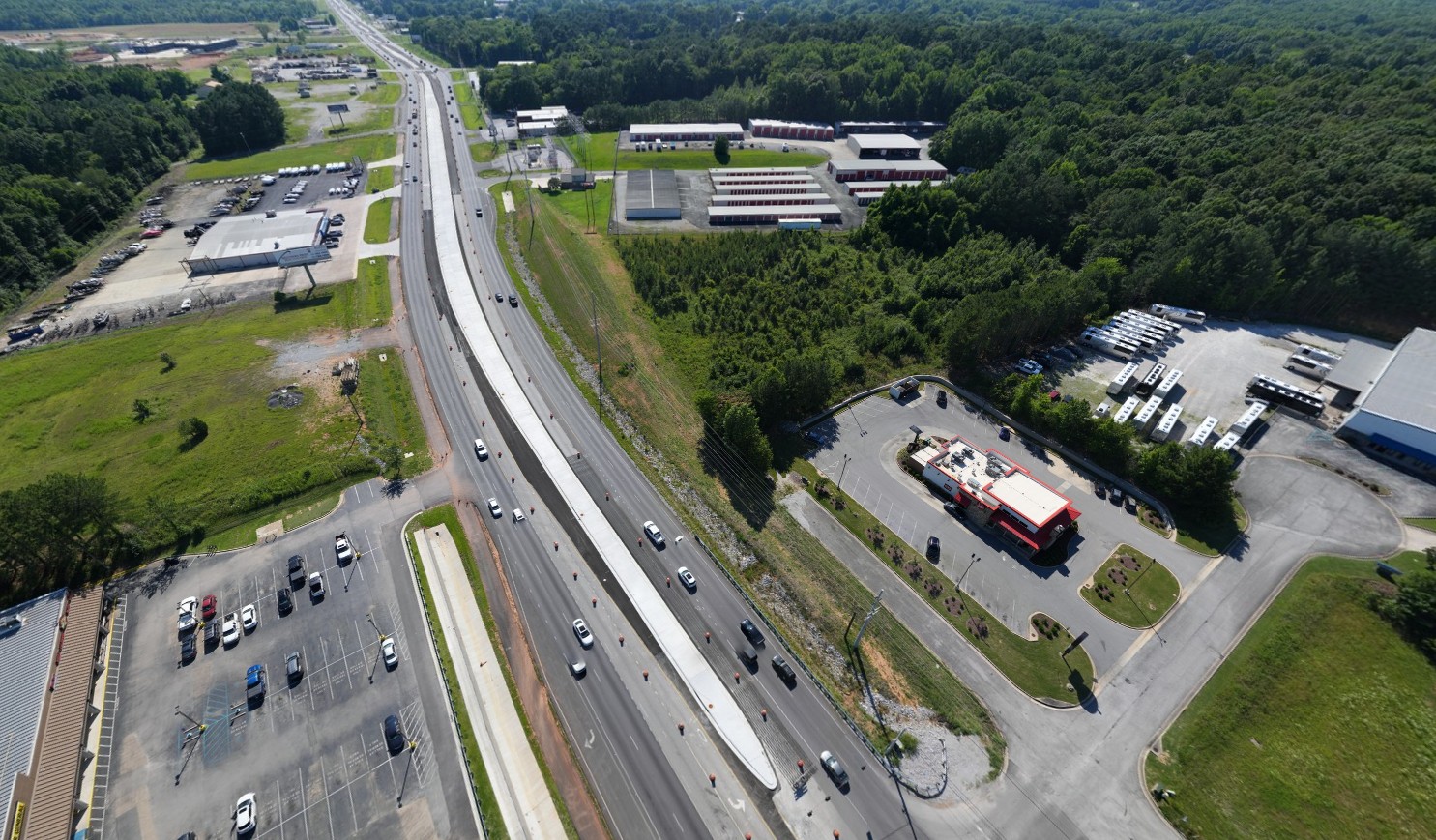 An aerial view of US-72/Florence Boulevard.