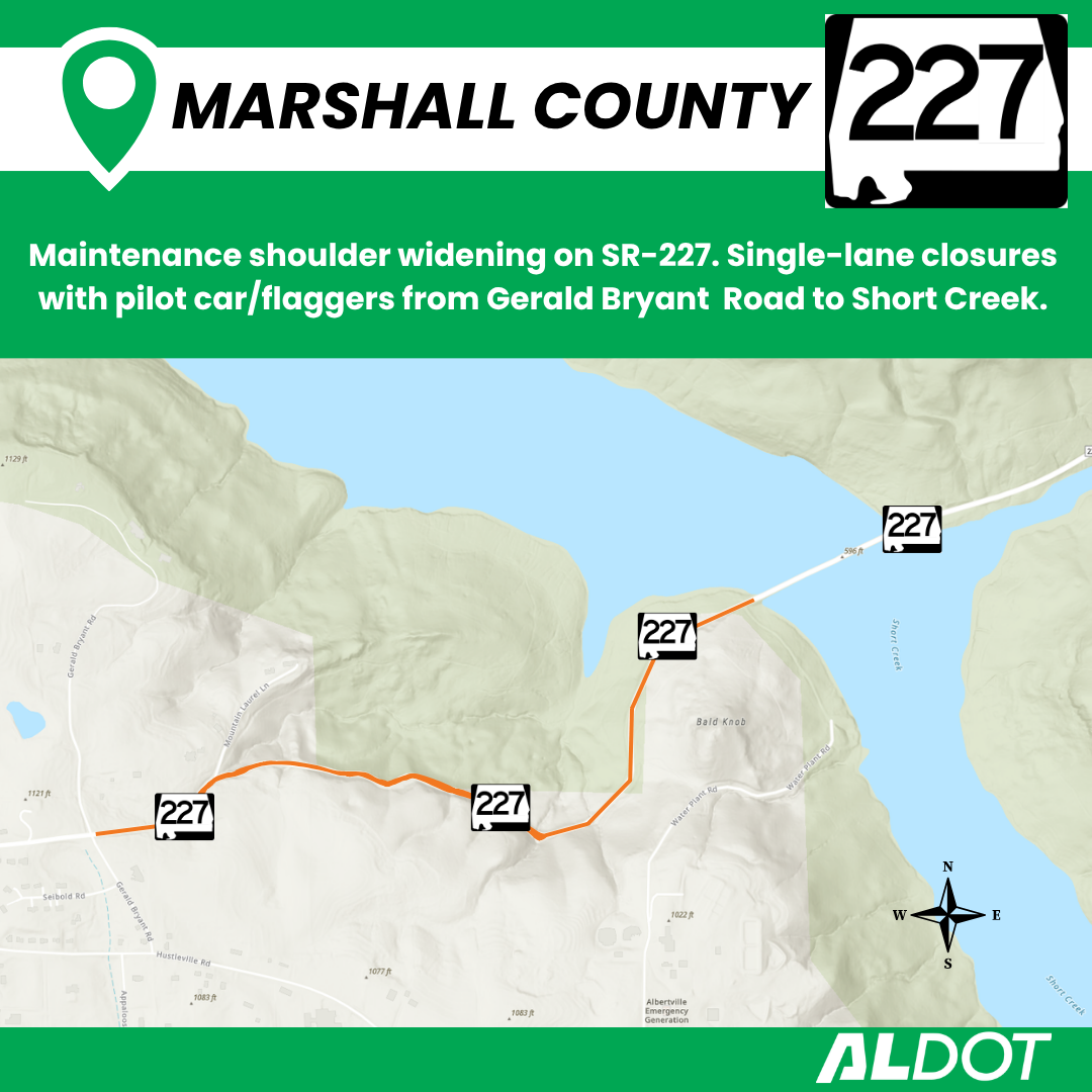 A map depicting the work zone.