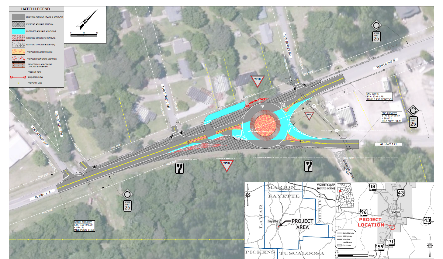 Fayette roundabout map at SR-171