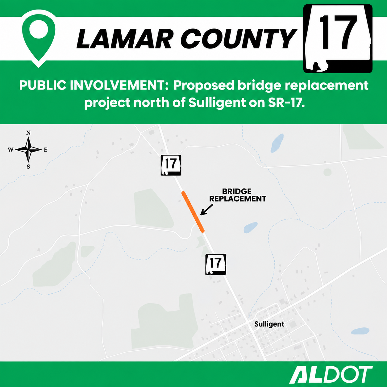 Lamar County public involvement map for SR-17
