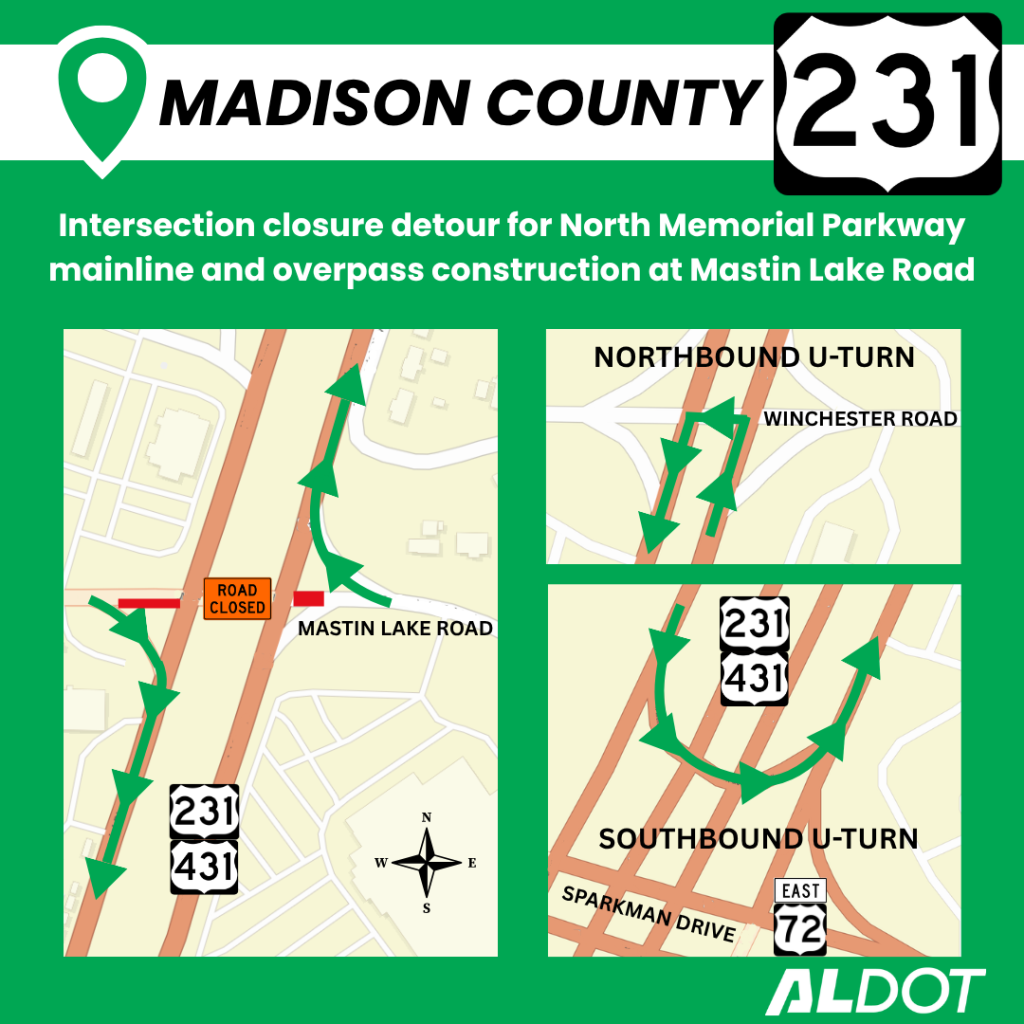 A map showing detail of the closure and detour